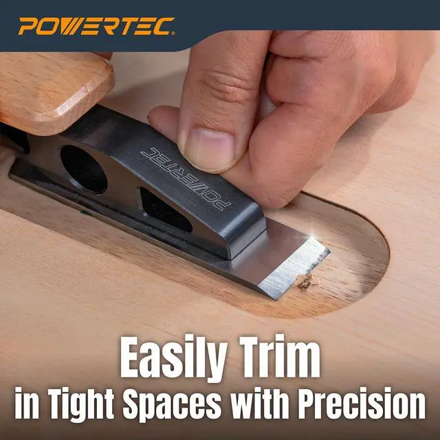 Alt view image 5 of 7 - Chisel Plane with Flat Blade Compact Edge Trimming Tool for Woodworking, Plug Trimming, Joinery Cleanup Includes Wrench (72162)