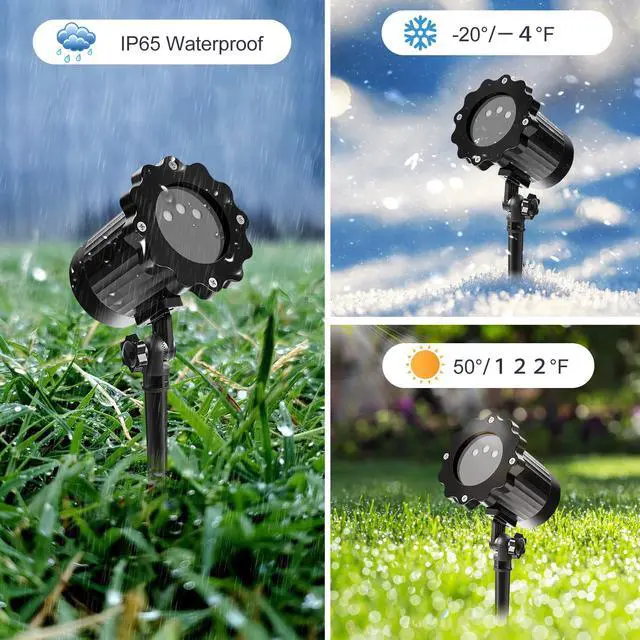 Alt view image 5 of 7 - Outdoor RGB Laser Projector Lights 3 Color Starry Sky Firefly Effect | IP65 Moving Projection Light with Remote for Christmas Halloween Parties, Garden, Yard, New Year Holiday Landscape Decor