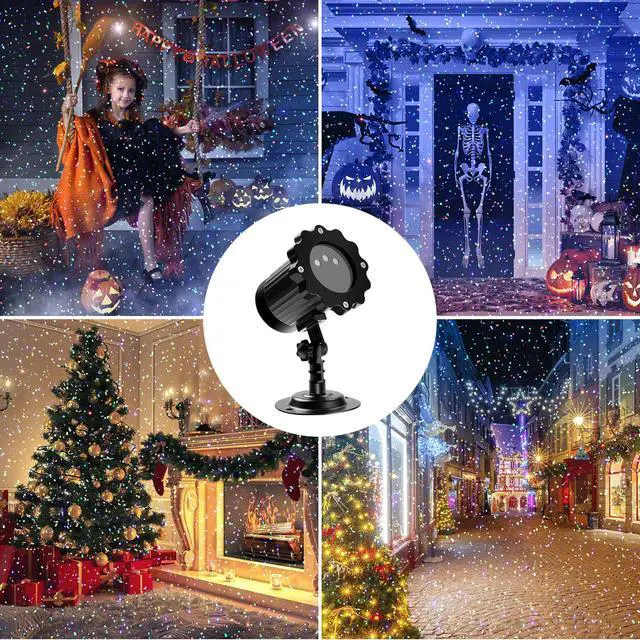 Alt view image 7 of 7 - Outdoor RGB Laser Projector Lights 3 Color Starry Sky Firefly Effect | IP65 Moving Projection Light with Remote for Christmas Halloween Parties, Garden, Yard, New Year Holiday Landscape Decor