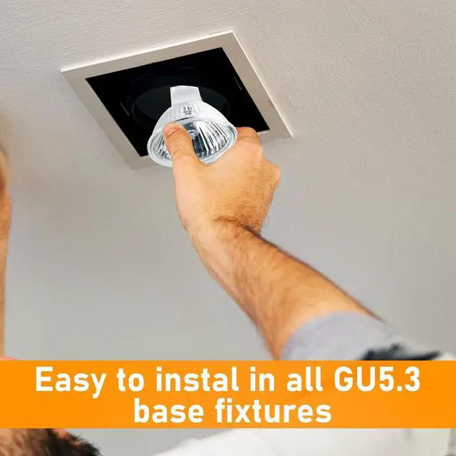 Alt view image 4 of 7 - MR16 Halogen Bulbs 50w 12V GU5.3, MR16 Halogen Light Bulbs 2 Pin, 12 Pack Dimmable Indoor Flood 50w Mr16 Small Light Bulb for Landscape/Track Light Bulbs 2700K Warm White