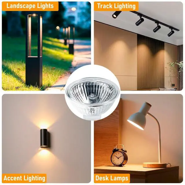 Alt view image 5 of 7 - MR16 Halogen Bulbs 50w 12V GU5.3, MR16 Halogen Light Bulbs 2 Pin, 12 Pack Dimmable Indoor Flood 50w Mr16 Small Light Bulb for Landscape/Track Light Bulbs 2700K Warm White