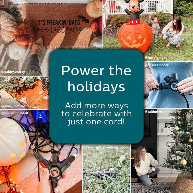Alt view image 5 of 7 - EZGrip Outdoor Extension Cord with Multiple Outlets, Grounded 3 Prong Cord, Long Extension Cord Indoor with Multiple Outlets, Heavy Duty Extension Cord, 25 Ft, 16 AWG, Black, SPC3253ZB/37-T1
