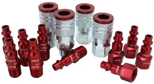 Main image of S-314MKIT ColorFit Coupler & Plug Kit - (M-Style, Red) - 1/4" NPT, (14-Piece)