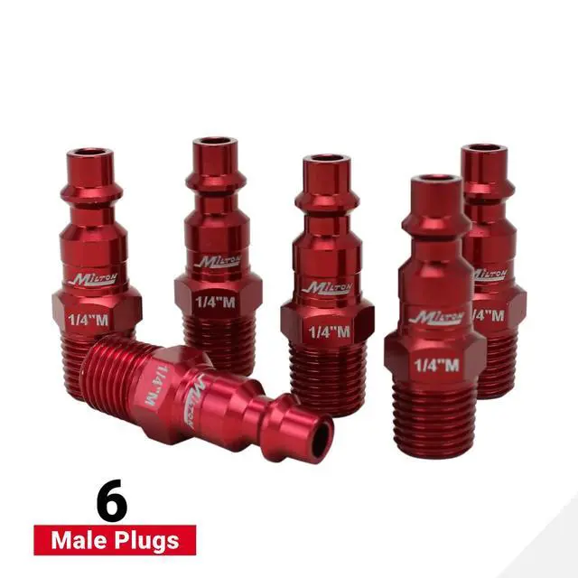 Alt view image 4 of 7 - S-314MKIT ColorFit Coupler & Plug Kit - (M-Style, Red) - 1/4" NPT, (14-Piece)