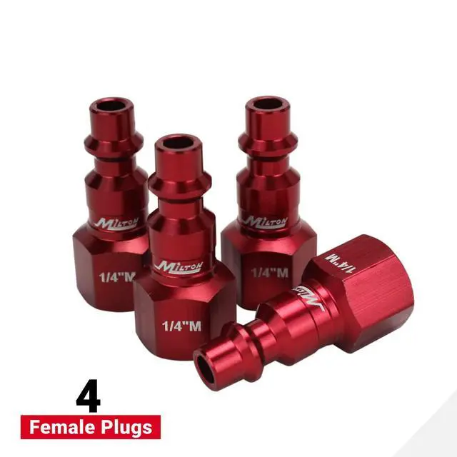Alt view image 5 of 7 - S-314MKIT ColorFit Coupler & Plug Kit - (M-Style, Red) - 1/4" NPT, (14-Piece)