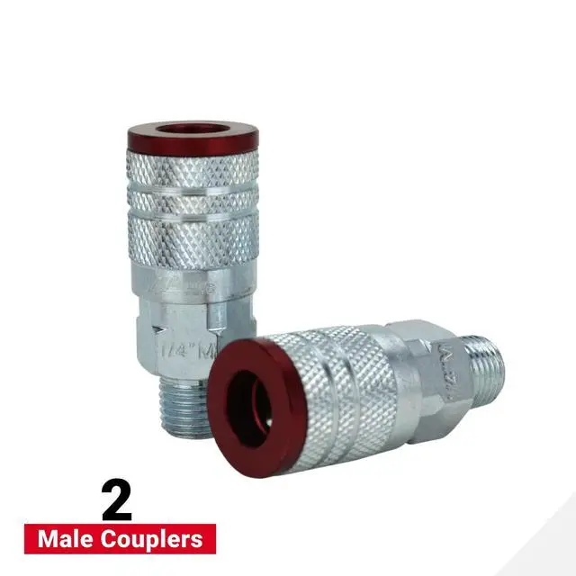 Alt view image 7 of 7 - S-314MKIT ColorFit Coupler & Plug Kit - (M-Style, Red) - 1/4" NPT, (14-Piece)