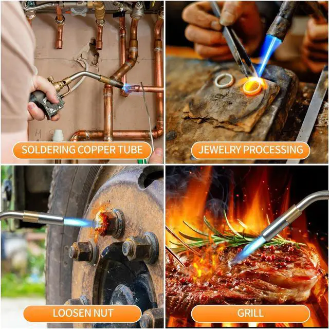 Alt view image 5 of 5 - High Intensity Propane Torch Head with Hose & Cylinder Clip, Gas Torch Head Fuel by Propane,MAPP, Blow Torch Welding Torch, Trigger Start torch lighter(Fuel Not Included)