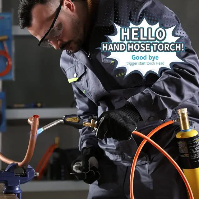 Alt view image 7 of 7 - Propane Torch Hose Kit, Mapp Gas Torch 3600 Soldering Welding Torch | 3.6ft Hose, Push-Button Ignition, Dual Valve Control, Ergonomic Grip, Complete Kit, Professional Grade