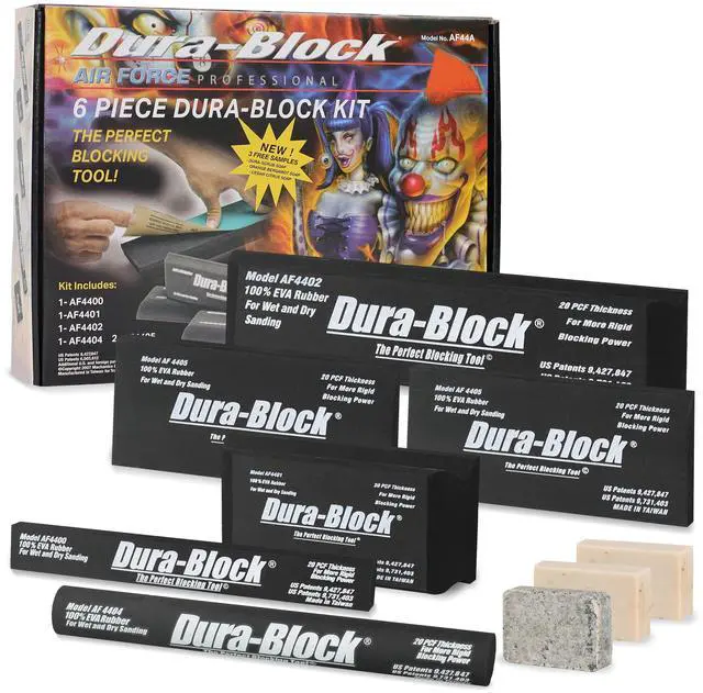 Main image of Set 6pc - Flexible EVA Foam Wet or Dry Autobody Sanding Blocks Kit for Automotive Bodywork