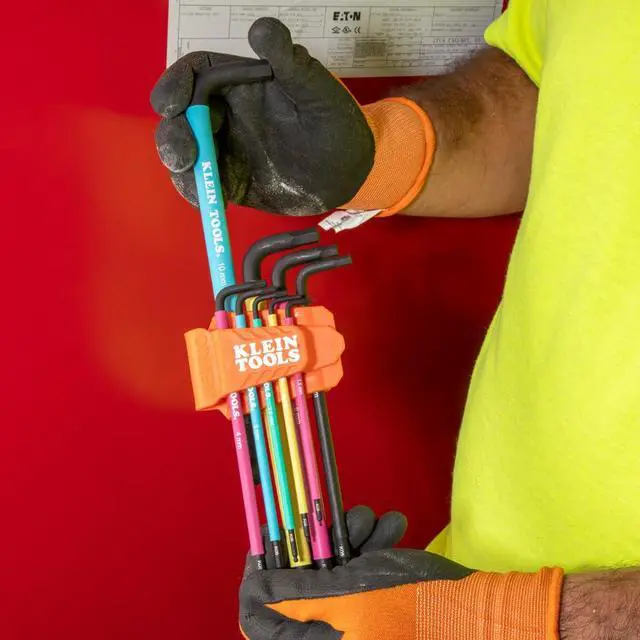 Alt view image 4 of 7 - BLS18 Hex Key Wrench Set, Color Coded, SAE and Metric, Heat-Treated, L-Style, Long Arm and Ball End, 1/16-Inch to 3/8-Inch and 1.5 mm to 10 mm, 18-Piece