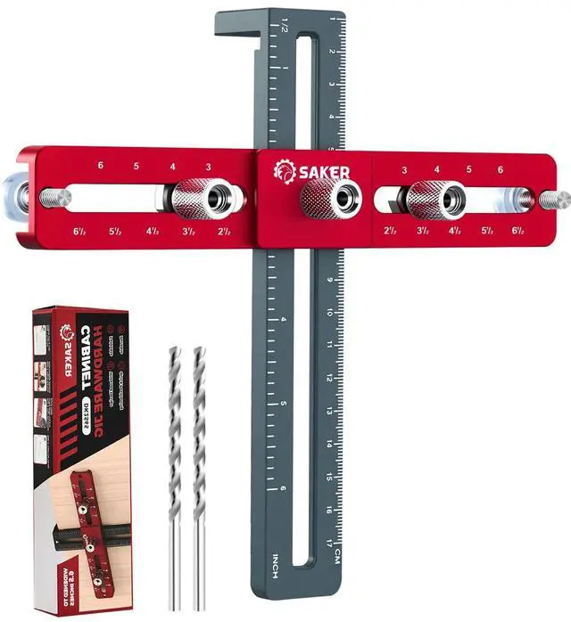 Main image of Cabinet Hardware Jig, Cabinet Handle Doweling Template Tool | Cabinet Handle Jig for Knobs and Pull, Adjustable Self Centering Punch Locator Precise Woodworking Drill Guide