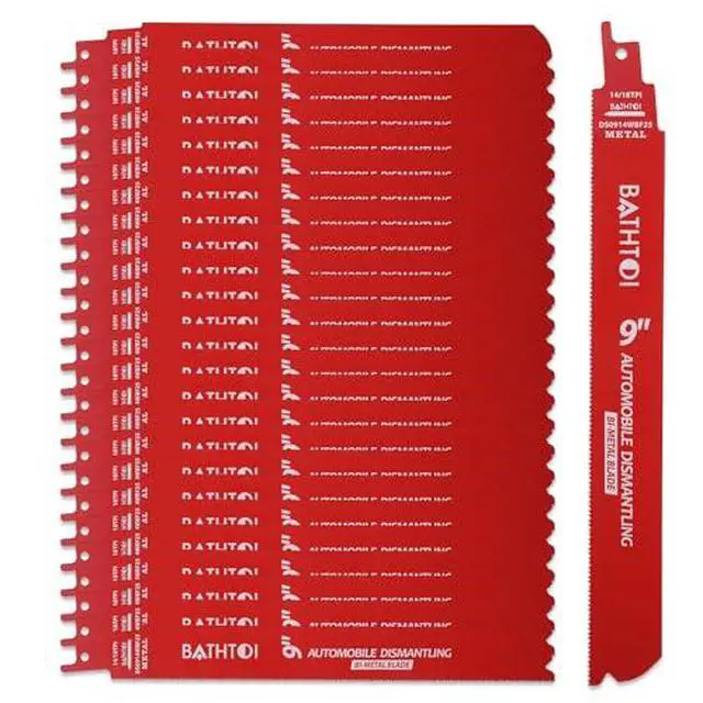 Alt view image 2 of 7 - 25 Pack 9 Inch 14/18 Tpi Reciprocating Saw Blades for Metal Cutting | for Automobile Dismantling, Bi-Metal Sawzall Blades, Dual Tooth Design, with 8% Cobalt, Longer Life & Faster Cutting Speed