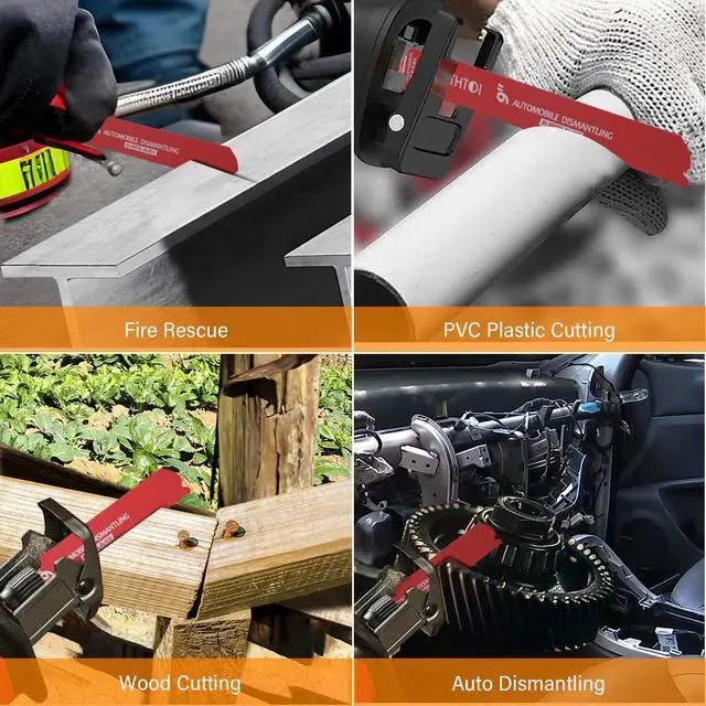 Alt view image 5 of 7 - 25 Pack 9 Inch 14/18 Tpi Reciprocating Saw Blades for Metal Cutting | for Automobile Dismantling, Bi-Metal Sawzall Blades, Dual Tooth Design, with 8% Cobalt, Longer Life & Faster Cutting Speed