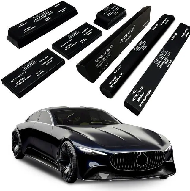 Main image of Hand Sanding Block Set of 7,PSA Base Auto Body Sanding Block Kit with Long Panel Sander,Flexible for Automotive Paint and Woodworking Sand Furniture,Black
