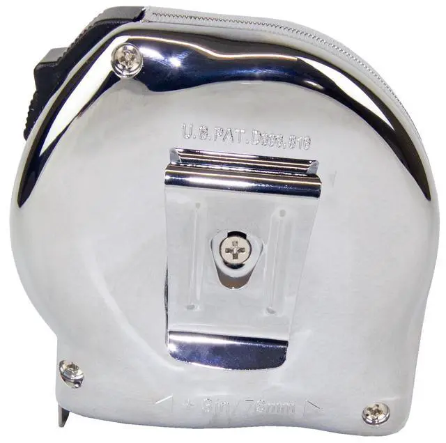 Alt view image 3 of 7 - 433IEHV High-Visibility Professional Tape Measure both Inch and Engineer Scale Printed 33-feet by 1-Inch, Chrome