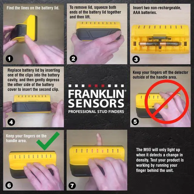 Alt view image 5 of 7 - ProSensor M90 Stud Finder, 9-Sensor Wall Scanner | Wood and Metal Stud Detector, Made in the USA