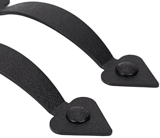 Alt view image 5 of 7 - Magnetic Decorative Garage Door Curb Appeal Faux Hinges Handles Hardware Kit Color Black