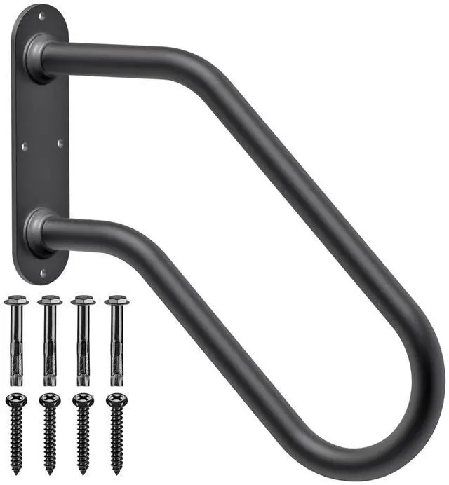 Main image of Heavy Duty Wall Mount Handrails for Indoor Outdoor 1-2 Steps | 1 Pack U-Shaped Non-Slip Grab Bars, Double Full Weld Structure, Stable Safety Railings, Ideal for Porch, Garage, Garden Stair