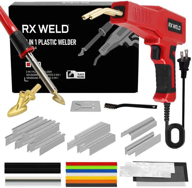 Main image of 2-in-1 Plastic Welder, 1000PCS Hot Stapler Repair Kit | Soldering Iron, Repair for Automotive Car Bumper DIY, Patent Number D1052628