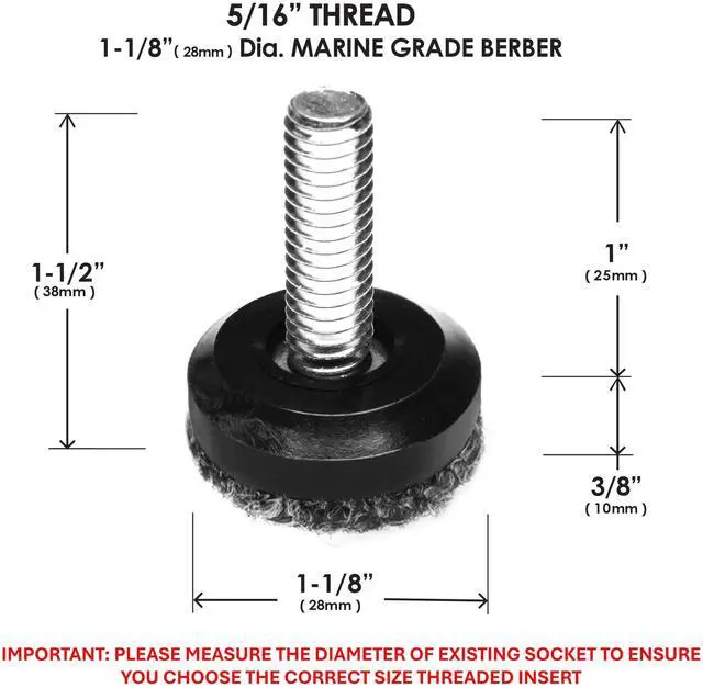 Alt view image 4 of 7 - Gorilla Outdoor Adjustable Furniture Levelers (8 Pack) Weatherproof Screw in Leg Glides for Chairs, Tables, and Outdoor Furniture Feet, 1-1/8 Inch Berber Glide, 5/16-18 BSW Thread