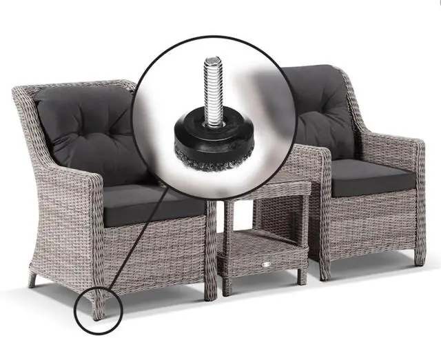 Alt view image 7 of 7 - Gorilla Outdoor Adjustable Furniture Levelers (8 Pack) Weatherproof Screw in Leg Glides for Chairs, Tables, and Outdoor Furniture Feet, 1-1/8 Inch Berber Glide, 5/16-18 BSW Thread
