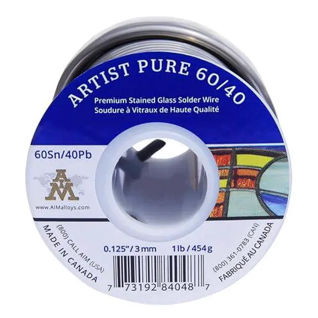 Alt view image 2 of 4 - Artist Pure 60/40 Stained Glass Solder, 0.125inch, 1lb (3mm / 454g)