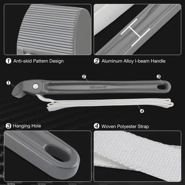 Alt view image 5 of 6 - Strap Wrench 12" Handle, Adjustable Nylon Strap Pipe Wrenches | Oil Filter Strap Opener Wrench