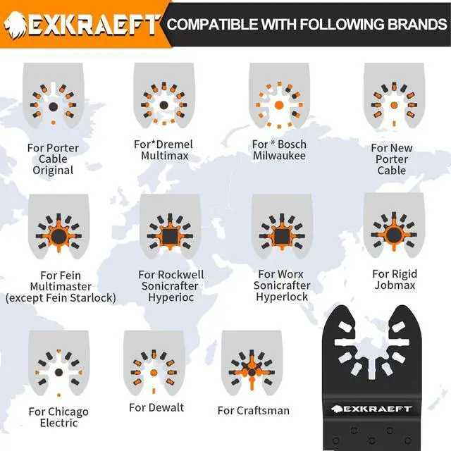 Alt view image 7 of 7 - 110 PCS Titanium Multitool Blades for Metal Nails, Wood and Plastic | Professional Universal Oscillating Tool Blade, Multi Tool Blades Kits Fit Dewalt Milwaukee Ryobi Rockwell Fein