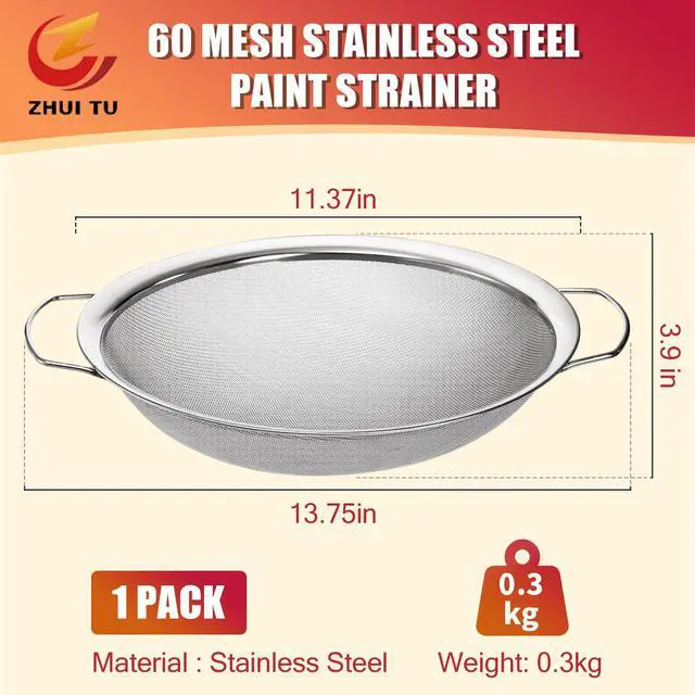 Alt view image 2 of 7 - Fine Mesh Paint Strainer 60 Mesh Stainless Steel Paint Filter Emulsion Honey Funnel Filter Cover Fits 5 Gallon Paint Bucket Filter Tool Insert Strains (1 pc)