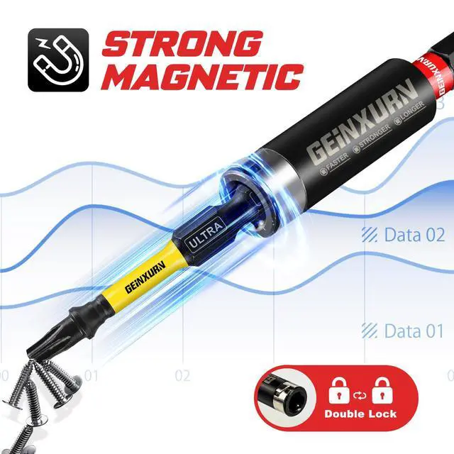 Alt view image 4 of 7 - Impact Torx Screwdriver Bits Set, 52Pcs Magnetic(T7-T40) S2 Steel 1/2/3/6 Long Extension Multi Star Driver Bits and 1Pc Bit Holder with Color Coded Base