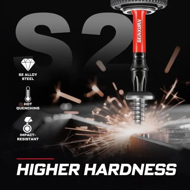 Alt view image 6 of 7 - Impact Torx Screwdriver Bits Set, 52Pcs Magnetic(T7-T40) S2 Steel 1/2/3/6 Long Extension Multi Star Driver Bits and 1Pc Bit Holder with Color Coded Base