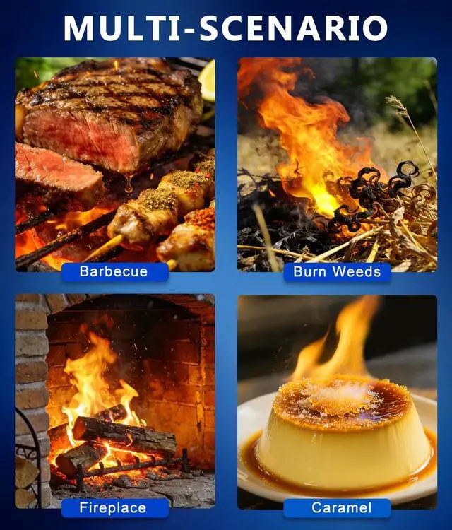 Alt view image 6 of 7 - Powerful Propane Torch with Detachable Design, Kitchen Blow Torch Gun with Adjustable Flame, Torch Burner Flamethrower for BBQ, Charcoal Lighter, Campfire, Weeding (Tank Not Included)