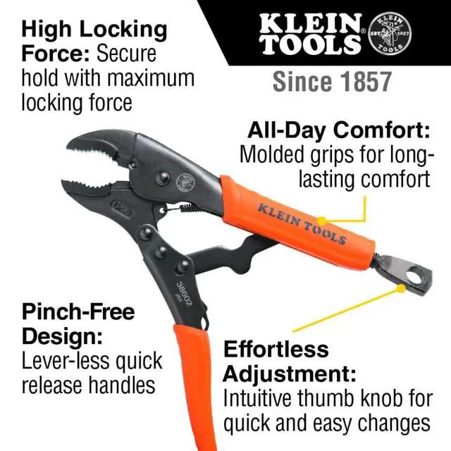 Alt view image 2 of 7 - 38660 Locking Pliers Set, 7-Inch and 10-Inch Curved Jaw Pliers, Quick Release Handles, High Torque and Gripping Power, 2-Piece