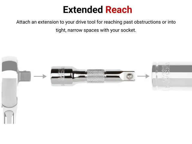 Alt view image 3 of 7 - 3/8 Inch Drive x 18 Inch Socket Extension | SHA11118