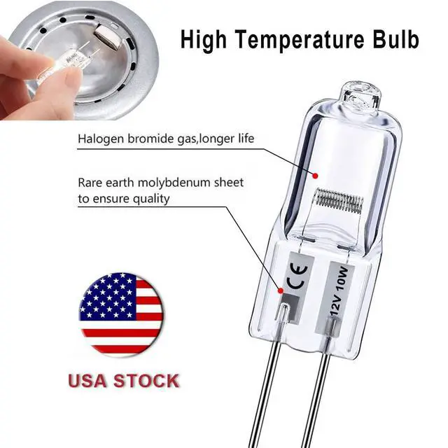 Alt view image 4 of 7 - G4 Halogen Bulb 12V 10W 2800K Warm White for Cabinet Lighting | 10PCS, 150LM High Output, NO Flicker, High CRI100, Long Lasting Dimmable G4 Bi-pin Base, for Chandelier, Landscape Lighting