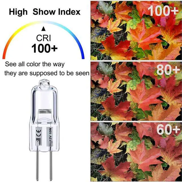 Alt view image 5 of 7 - G4 Halogen Bulb 12V 10W 2800K Warm White for Cabinet Lighting | 10PCS, 150LM High Output, NO Flicker, High CRI100, Long Lasting Dimmable G4 Bi-pin Base, for Chandelier, Landscape Lighting