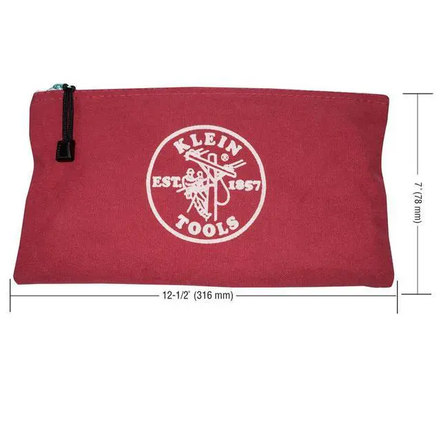 Alt view image 3 of 7 - 5141 Zipper Tool Bag, Tool Pouch, Bank Deposit Canvas Utility Bag, 12.5 x 7-Inch, Brown/Black/Gray/Red 4-Pack