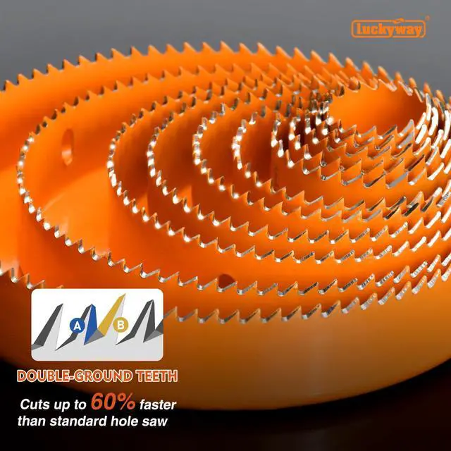Alt view image 4 of 7 - Hole Saw Kit Pro, 24PCS Hole Saw Set with 3/4"-6"(19-152mm) 14PCS Hole Saws, Double-Ground Teeth for Clean Cutting, Ideal for Soft Wood, Plywood, Drywall, PVC