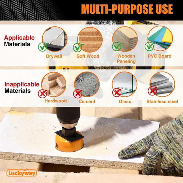 Alt view image 5 of 7 - Hole Saw Kit Pro, 24PCS Hole Saw Set with 3/4"-6"(19-152mm) 14PCS Hole Saws, Double-Ground Teeth for Clean Cutting, Ideal for Soft Wood, Plywood, Drywall, PVC
