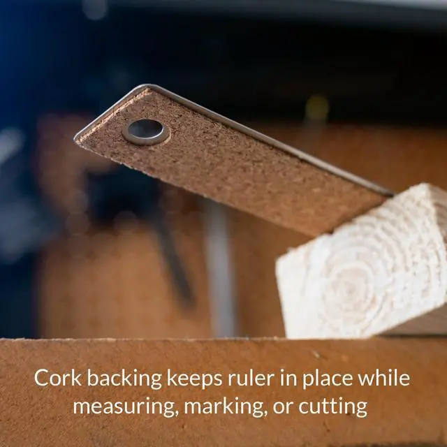 Alt view image 4 of 7 - WA Portman Metal Ruler 36'', Metric Edge Corkback Stainless Steel Ruler | Cork Backing Metal Ruler with Non-Slip Flexible Stainless Steel Straight Edge Metric Construction Ruler for DIY Art & Crafts