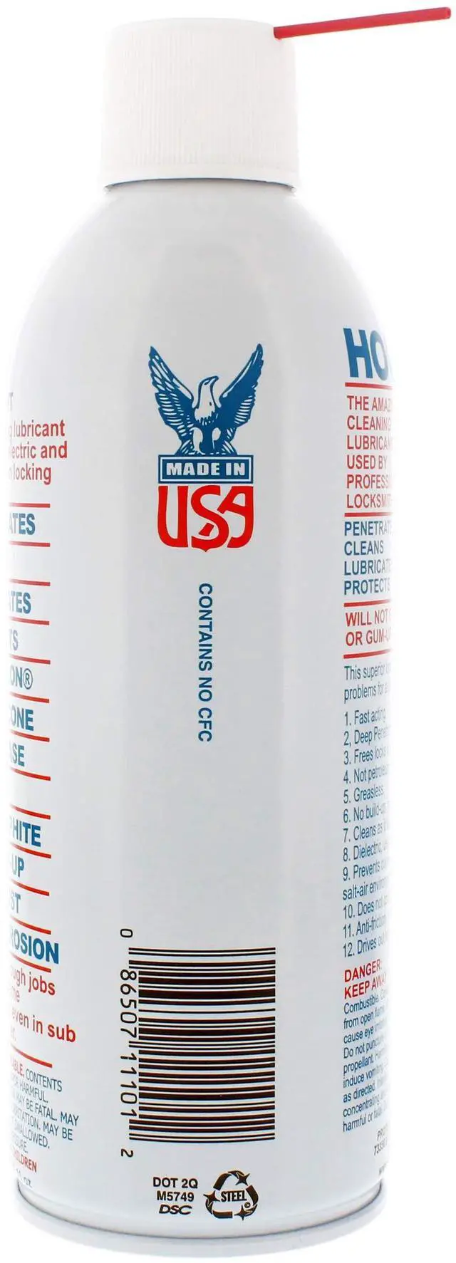 Alt view image 4 of 6 - Lock Lube Professional Lock Lubricant Spray, 11 oz - Greaseless, Graphite-Free, Dielectric Cleaner & Protectant for Door Locks, Hinges, Latches & Electronics - Anti-Rust Formula