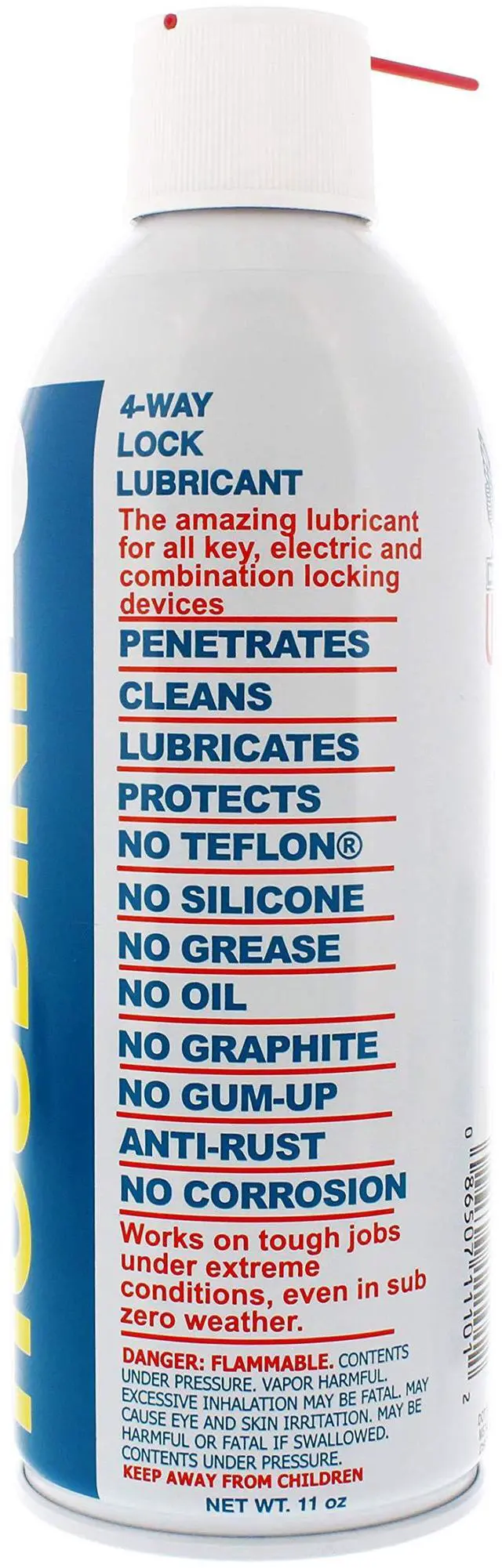 Alt view image 5 of 6 - Lock Lube Professional Lock Lubricant Spray, 11 oz - Greaseless, Graphite-Free, Dielectric Cleaner & Protectant for Door Locks, Hinges, Latches & Electronics - Anti-Rust Formula