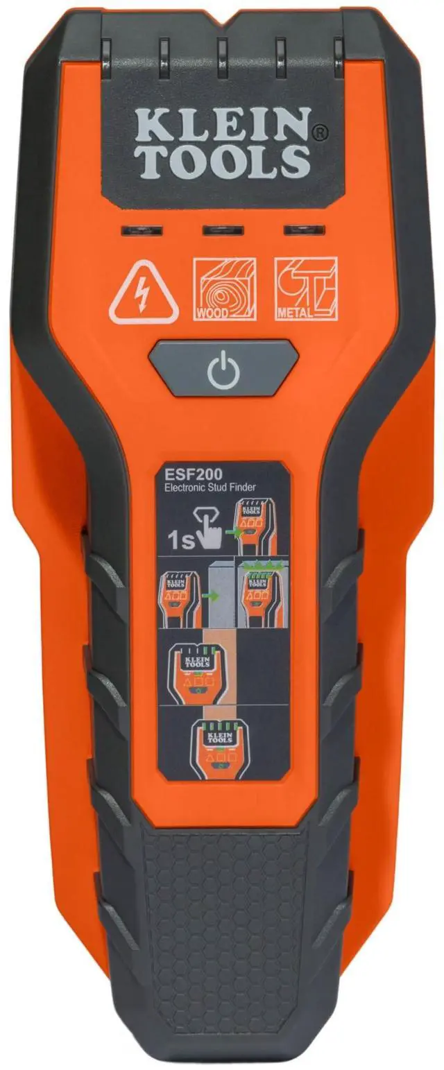 Main image of ESF200 Multi-Scan Stud Finder and Wall Scanner with LED Indicators, Fast Auto-Calibration, Detects Wood, Metal, and Live AC, One-Handed Operation, Compact Wall Detector