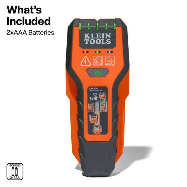 Alt view image 2 of 5 - ESF200 Multi-Scan Stud Finder and Wall Scanner with LED Indicators, Fast Auto-Calibration, Detects Wood, Metal, and Live AC, One-Handed Operation, Compact Wall Detector