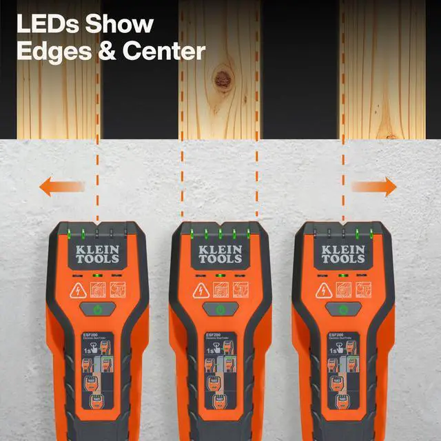 Alt view image 5 of 5 - ESF200 Multi-Scan Stud Finder and Wall Scanner with LED Indicators, Fast Auto-Calibration, Detects Wood, Metal, and Live AC, One-Handed Operation, Compact Wall Detector