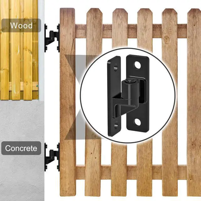 Alt view image 4 of 7 - Heavy Duty Gate Hinges, 4Pack High Strength Steel with Electroplated Finish, 600LB Load Capacity, Thick 6mm Black Hinges for Farm Gates, Fences, Barns, Sheds & Outdoor Gates (4.9"x1.5")