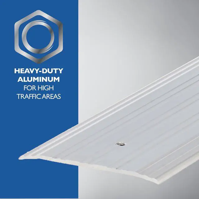 Alt view image 4 of 7 - MD Building Aluminum Flat-Profile Threshold, Silver, 4in x 1/4in x 36in