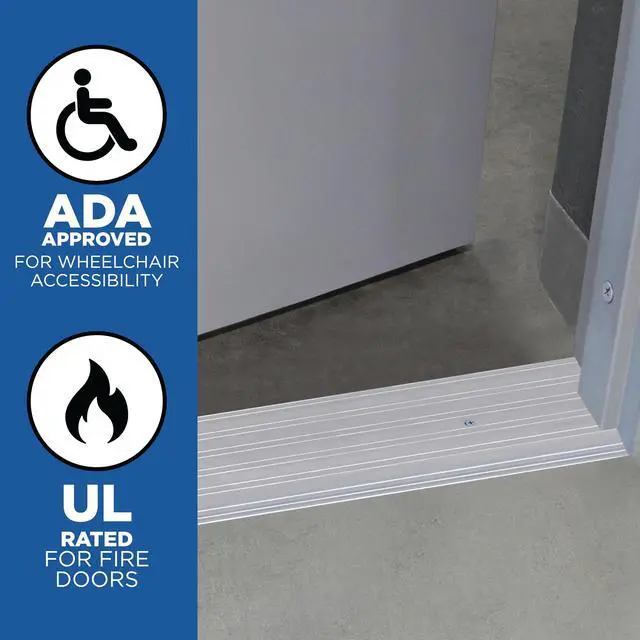 Alt view image 3 of 7 - MD Building Aluminum Flat-Profile Threshold, Silver, 4in x 1/4in x 36in