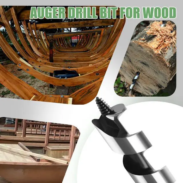 Alt view image 5 of 6 - 1-9/16 x 23.6 Auger Drill Bit for Wood,40x600mm Hex Shank Auger Bit | for Soft Wood, Hard Wood, Plastic, Composite Materials and DIY Projects