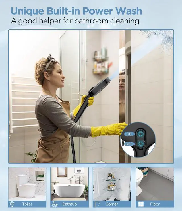 Alt view image 4 of 6 - Filtered Shower Head with Handheld, 7 Modes High Pressure Handheld Showerhead with Filters, Detachable Shower Heads Water Softener Filters Beads for Hard Water - Remove Chlorine & Heavy Metals